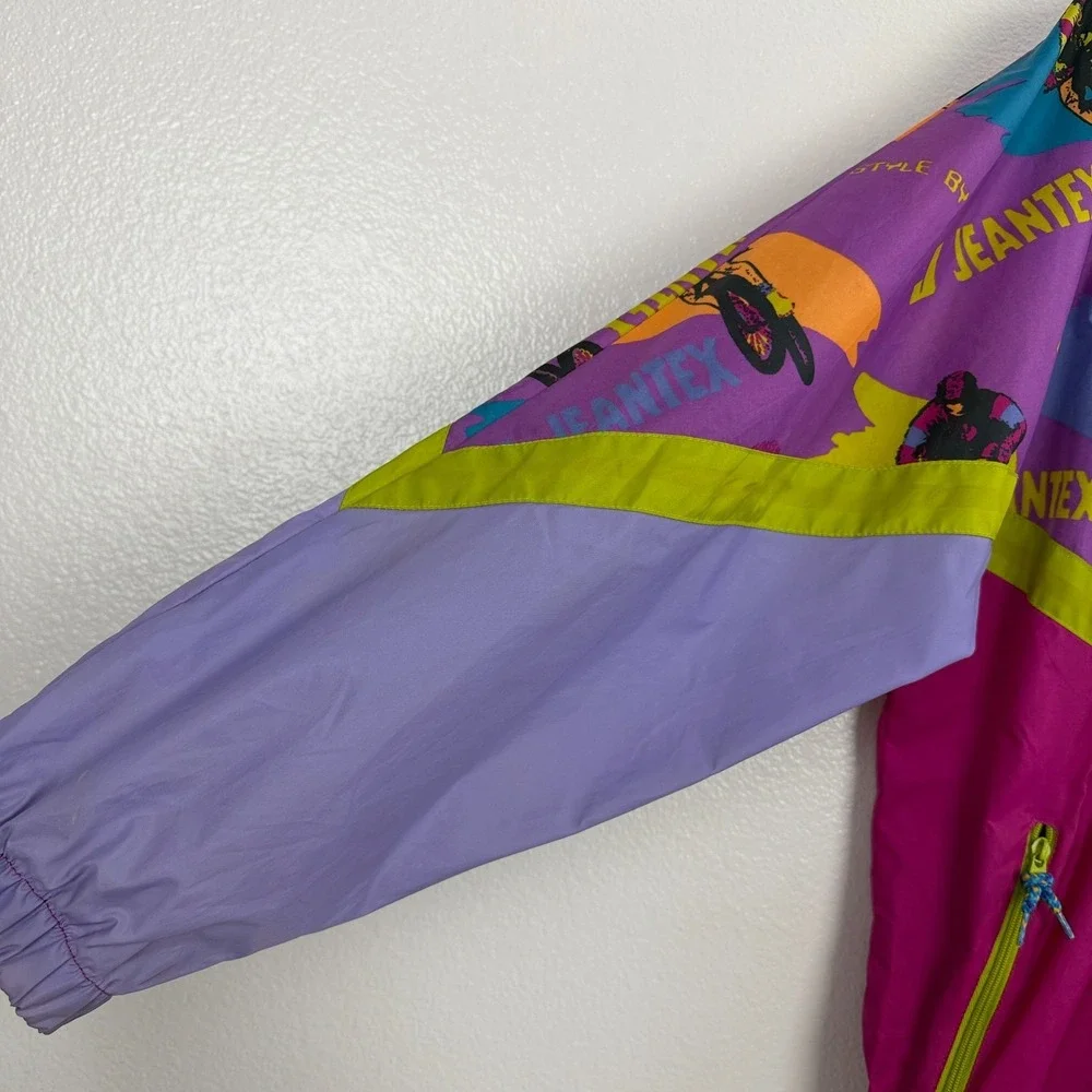 Lifestyle by Jeantex Windbreaker Mens Purple Multi Full Zip Outdoor Cycling Bike
